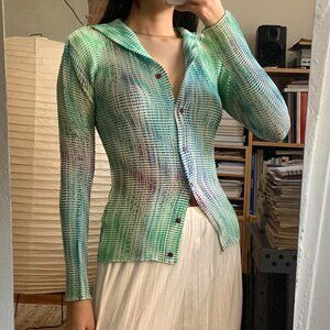 Issey Miyake Wooly Button Up Top JP2